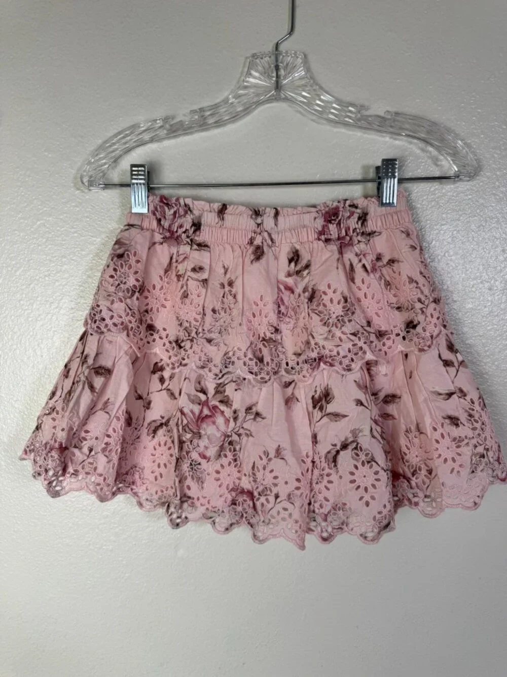 NEW Gap x LoveShackFancy‎ Floral Pink Eyelet Skirt Kids Size Large Pullon Floral